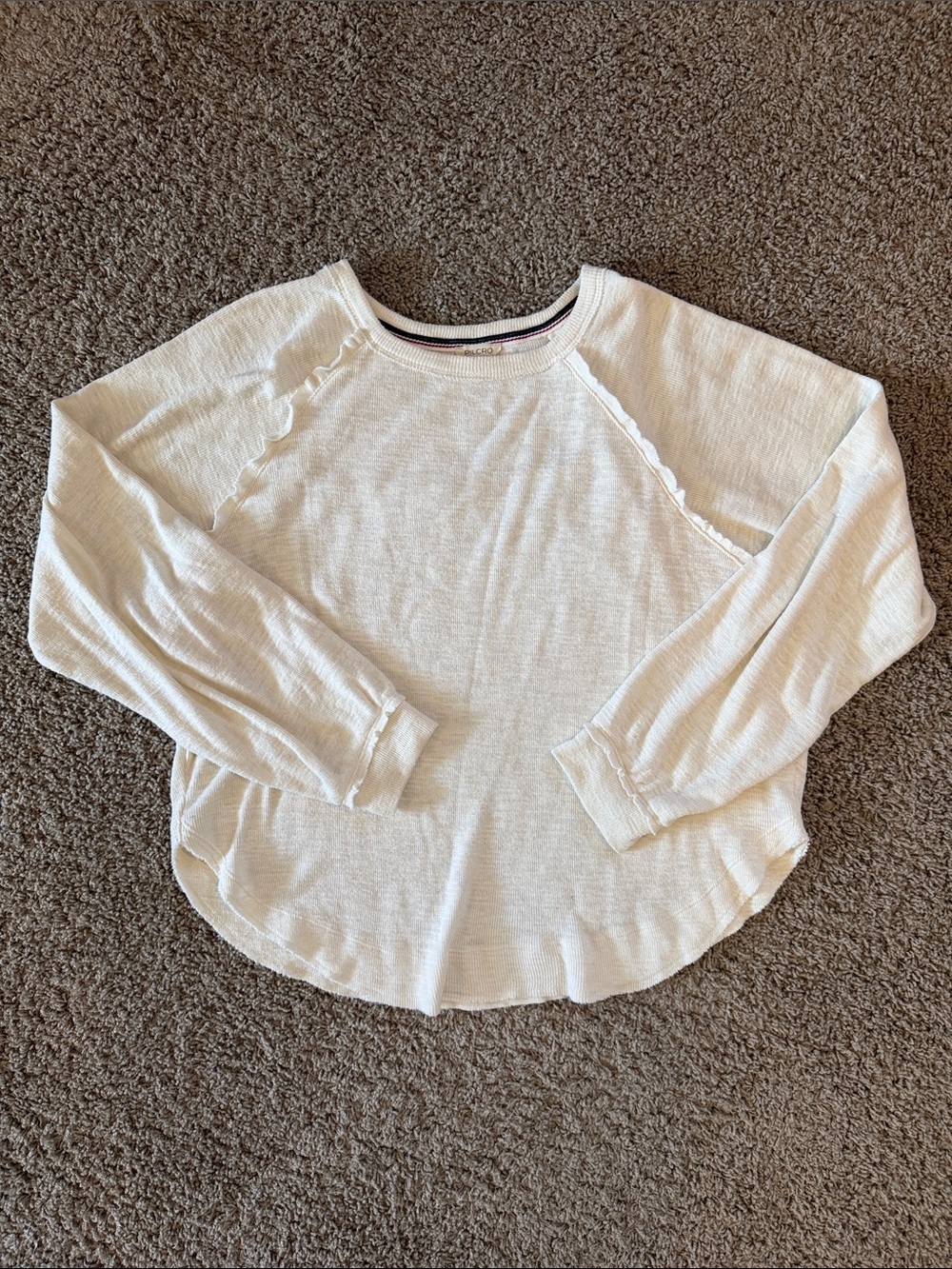 Pilcro Cream Women's Long-Sleeve Knit Top